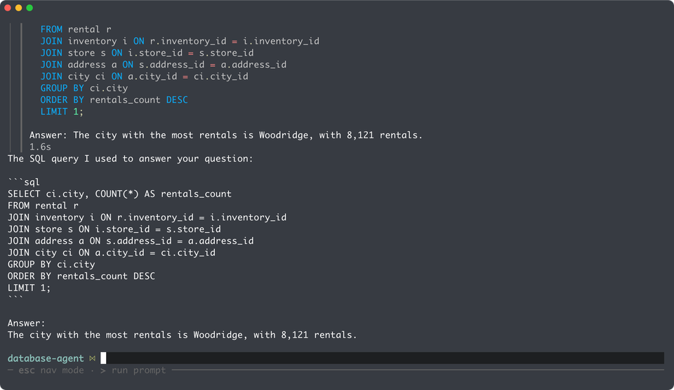 Using AI Agents with your databases